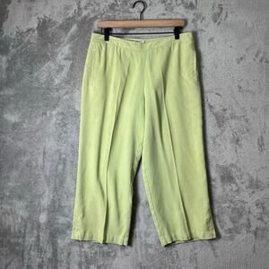 Tommy‎ Bahama Green Silk Capri Pants Coastal Beachy Resort Size 14 Vacation